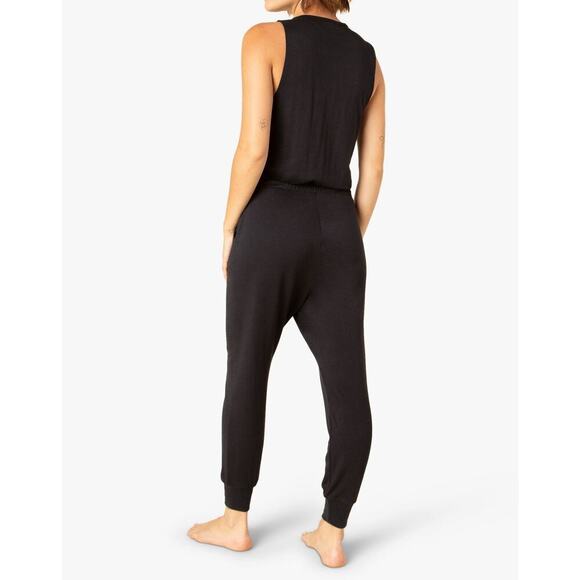 Beyond Yoga Easy Gather Sleeveless Midi Jumpsuit Modal Black Size Small 0654D - Picture 3 of 10